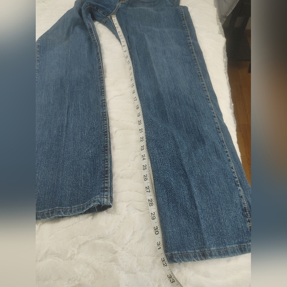 Women's Wrangler Q Baby Blue Straight Leg Jeans 11/12 X 32 - Picture 9 of 11
